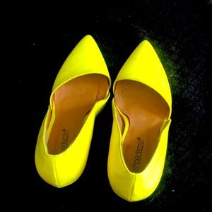 Bright yellow heels